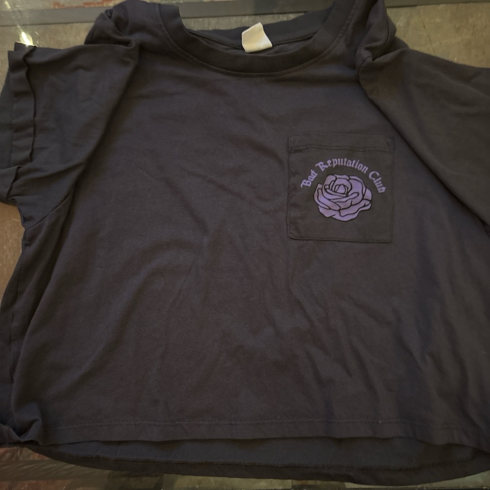 Dark Grey Bad Reputation short waisted women’s tshirt